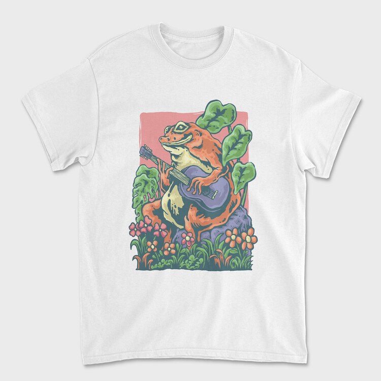 Vintage Frog Guitar, Tricou Barbati (Unisex)