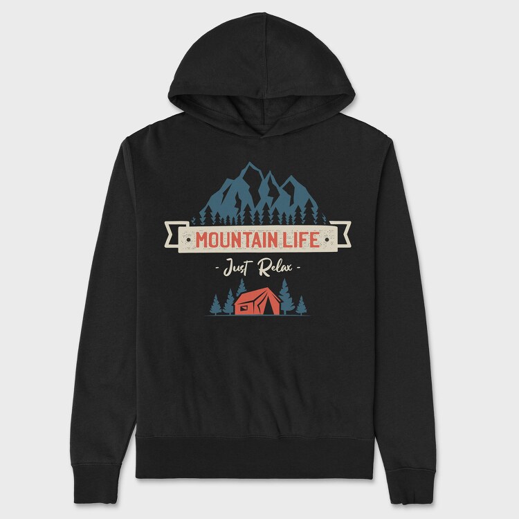 Just Relax Mountain Life, Hanorac Oversize Barbati (Unisex)