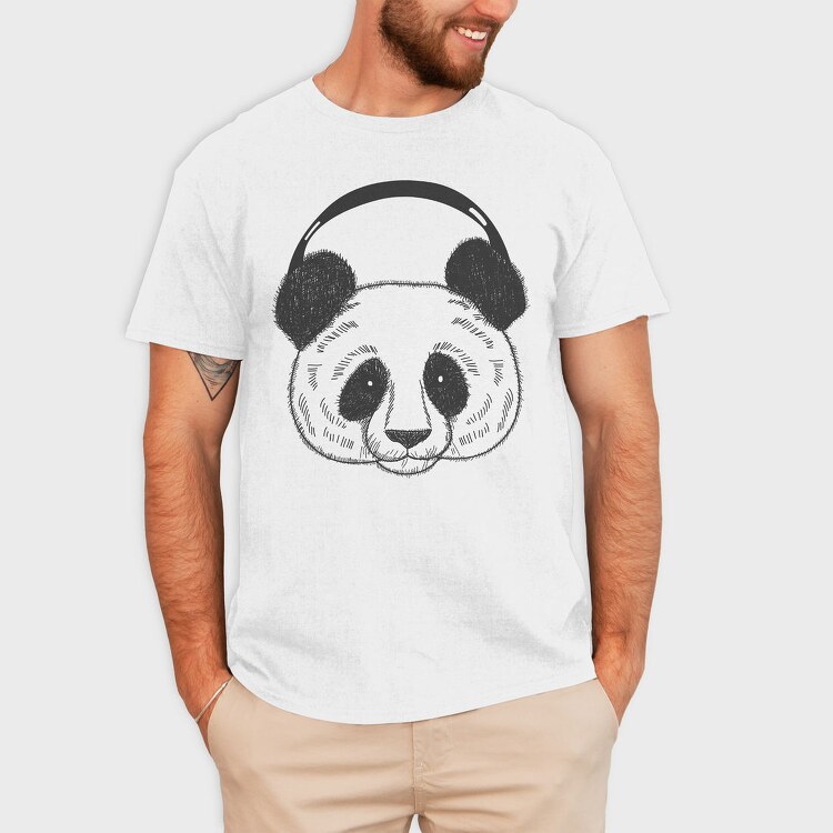 Panda Headphones, Tricou Barbati (Unisex)