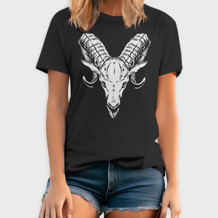 Ram Skull Horns, Tricou Barbati (Unisex)