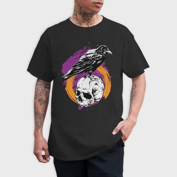 Raven Skull Strike 1, Tricou Barbati (Unisex)