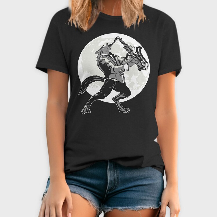 Howling Saxophone Wolf, Tricou Barbati (Unisex)