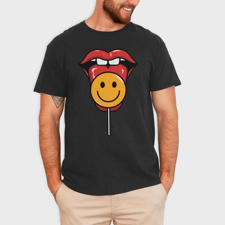 Lollipop Smiley, Tricou Barbati (Unisex)