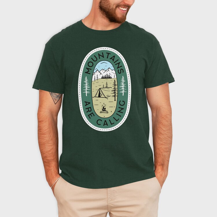Mountains Are Calling Camp, Tricou Barbati (Unisex)