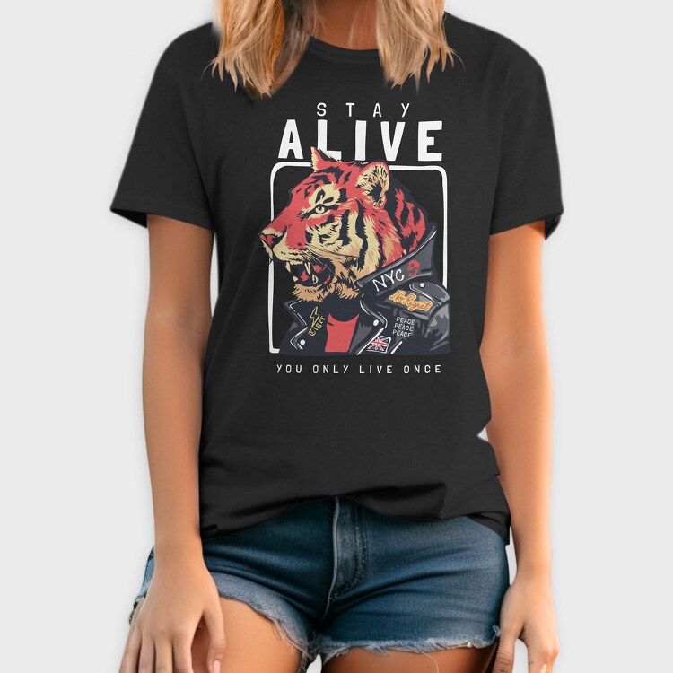 You Only Live Once Tiger, Tricou Barbati (Unisex)