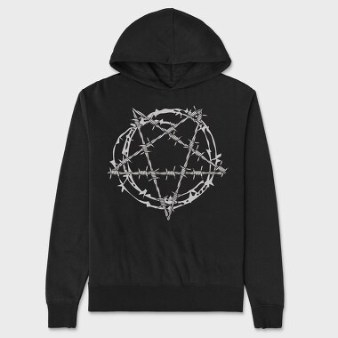 Barbed Wire Pentagram, Hanorac Oversize Barbati (Unisex)