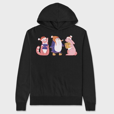 Christmas Animals, Hanorac Oversize Barbati (Unisex)