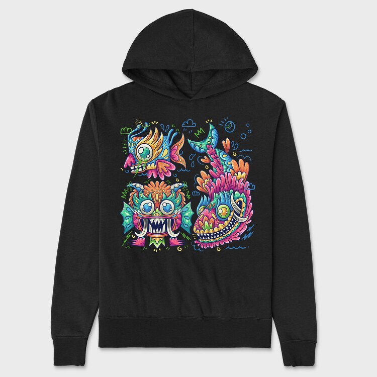 Colorful Creature 35, Hanorac Oversize Barbati (Unisex)