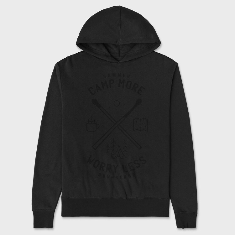 Camp More Worry Less, Hanorac Oversize Barbati (Unisex)