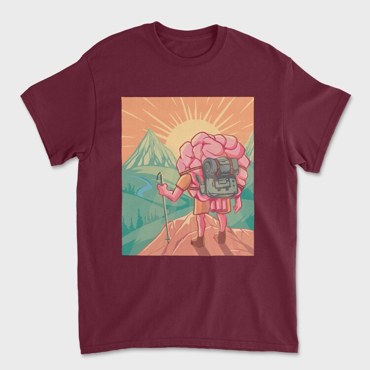 Tricou Barbati (Unisex), Hiking Brain