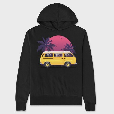 Camper Palm Sunset, Hanorac Oversize Barbati (Unisex)