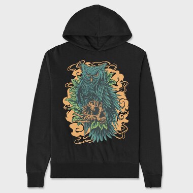 Owl With Skull, Hanorac Oversize Barbati (Unisex)