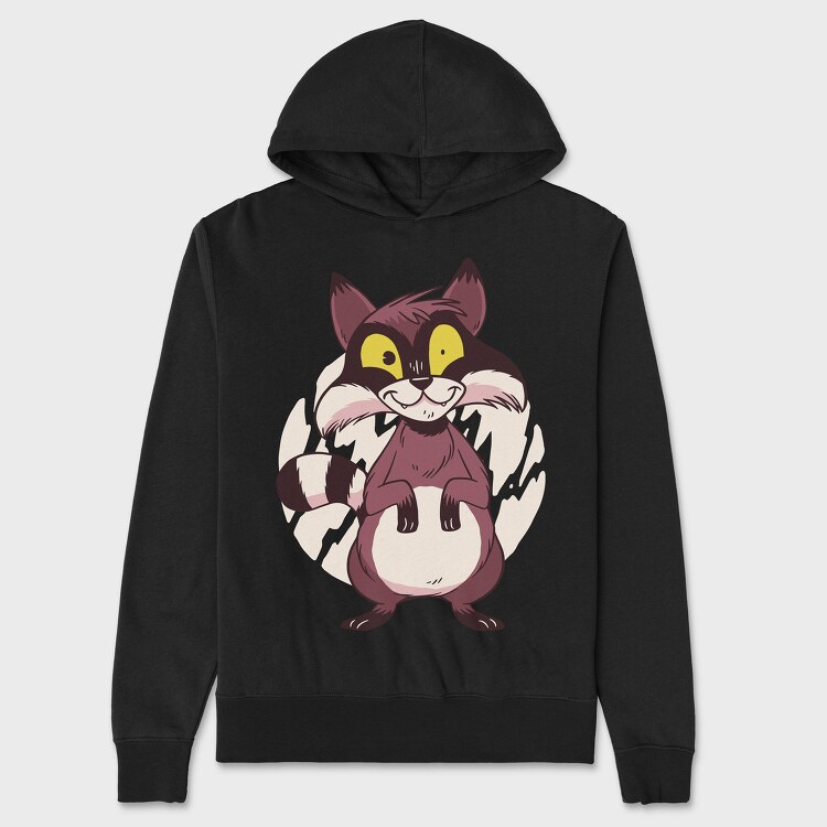 Racoon Cartoon, Hanorac Oversize Barbati (Unisex)