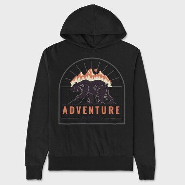 Adventure Camping Bear, Hanorac Oversize Barbati (Unisex)