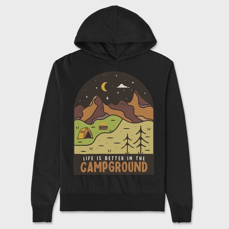 Life Is Better in the Campground, Hanorac Oversize Barbati (Unisex)