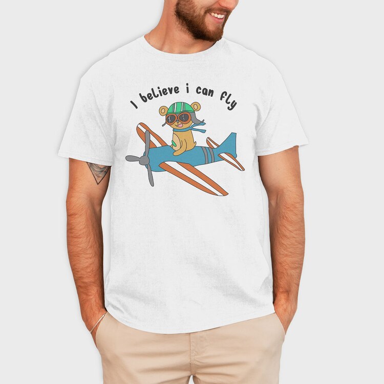 Pilot Pup Soar, Tricou Barbati (Unisex)