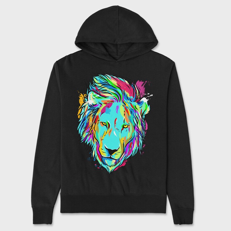 Colorful Lion 2, Hanorac Oversize Barbati (Unisex)