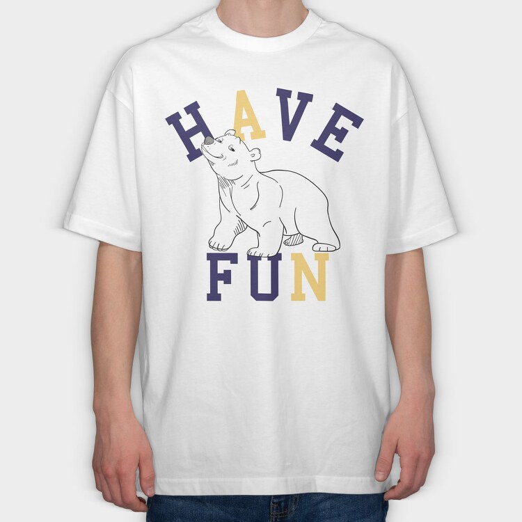 Polar Bear Have Fun, Tricou Oversize Barbati (Unisex)
