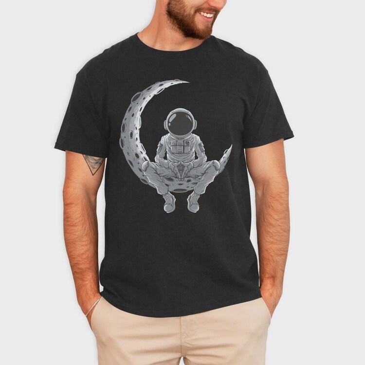 Astronaut Moon Meditation, Tricou Barbati (Unisex)