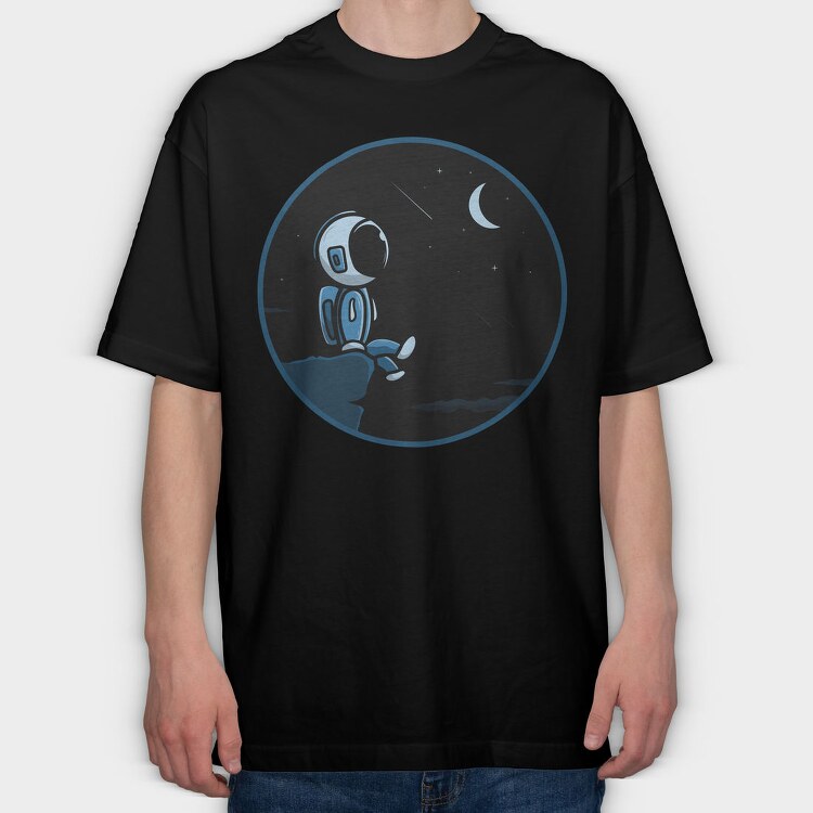 Astronaut Moon Night, Tricou Oversize Barbati (Unisex)