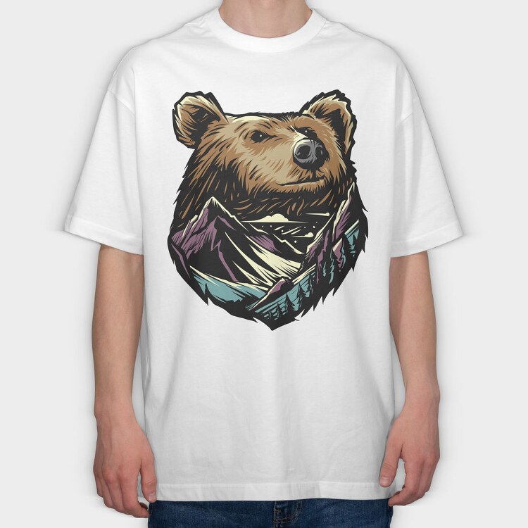 Mountain Bear, Tricou Oversize Barbati (Unisex)