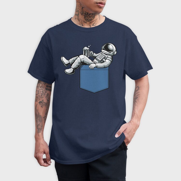 Astronaut Pocket Beer, Tricou Barbati (Unisex)
