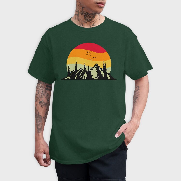 Mountain Sunset, Tricou Barbati (Unisex)