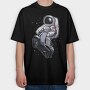 Astronaut Scooter Rider, Tricou Oversize Barbati (Unisex)