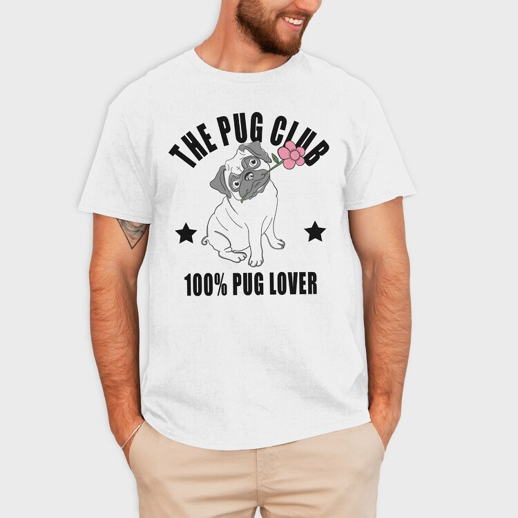 Pug Flower Club, Tricou Barbati (Unisex)