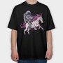 Astronaut Unicorn Space Ride, Tricou Oversize Barbati (Unisex)