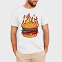 Flaming Burger Feast, Tricou Barbati (Unisex)