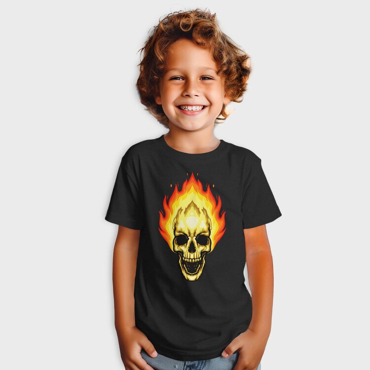 Flaming Skull, Tricou Copii