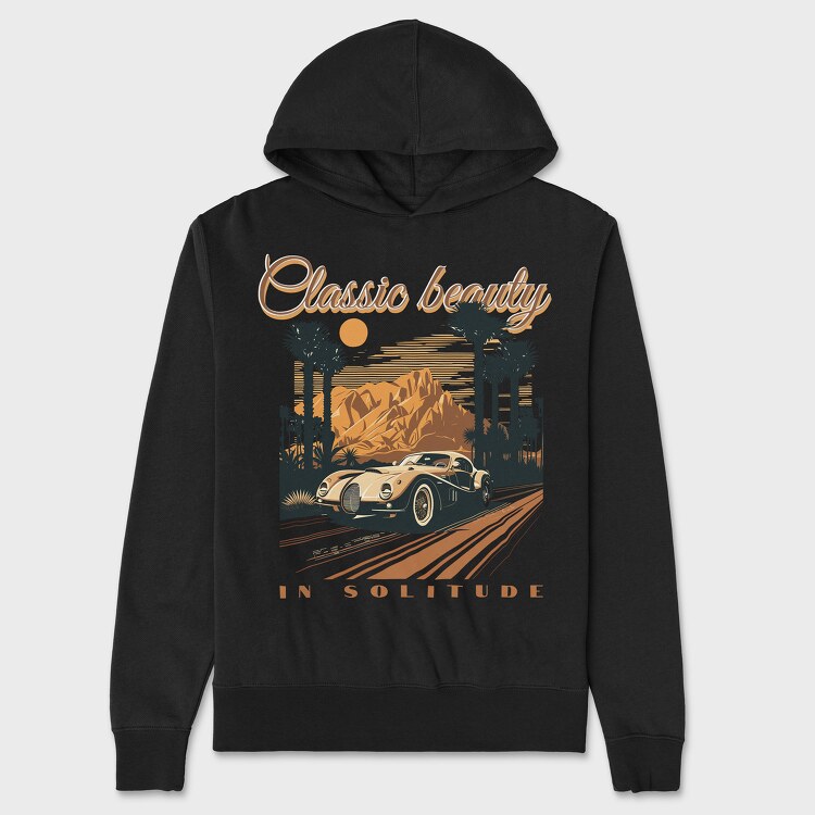 Classic Sports Car Road Mountains Palm Vintage, Hanorac Oversize Barbati (Unisex)