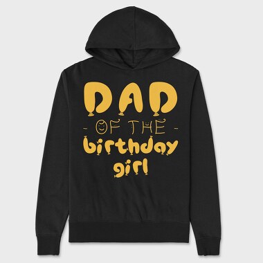 Dad of the Birthday Girl Orange, Hanorac Oversize Barbati (Unisex)