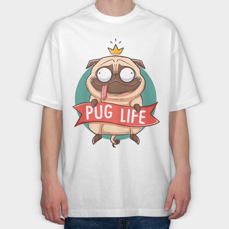 Pug Life King, Tricou Oversize Barbati (Unisex)