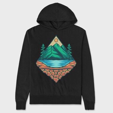 Mountain Illustration 5, Hanorac Oversize Barbati (Unisex)