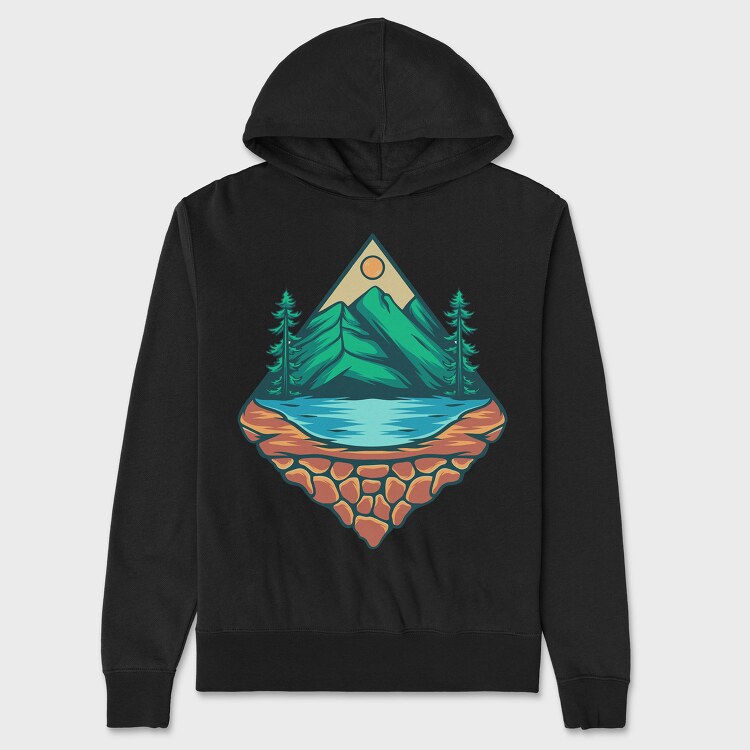 Hanorac Barbati (Unisex), Mountain Illustration 5