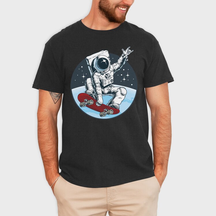 Space Skate Astronaut, Tricou Barbati (Unisex)