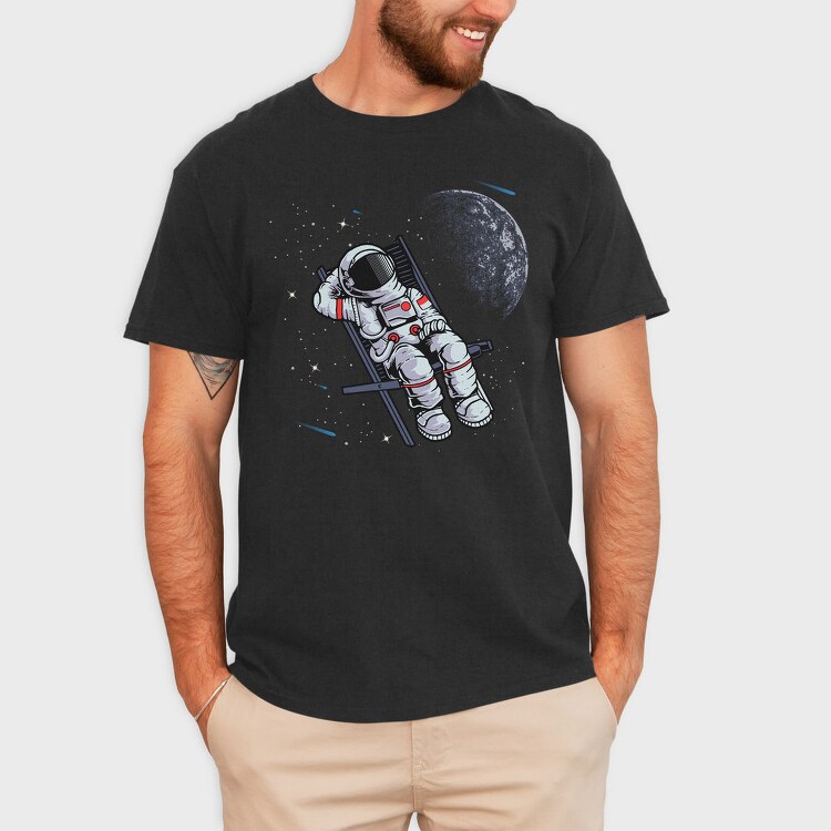 Space Moon Astronaut, Tricou Barbati (Unisex)