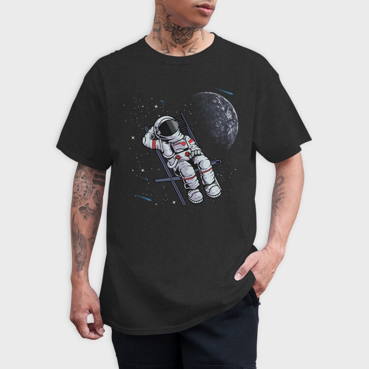 Space Moon Astronaut, Tricou Barbati (Unisex)