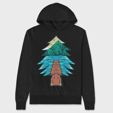 Mountain Illustration 6, Hanorac Oversize Barbati (Unisex)