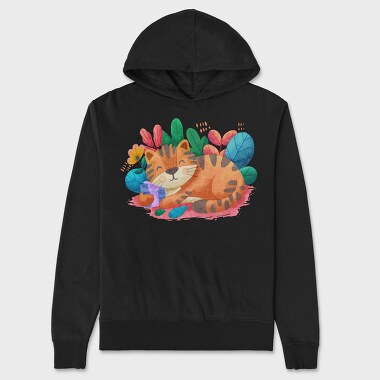 Watercolor Cat, Hanorac Oversize Barbati (Unisex)