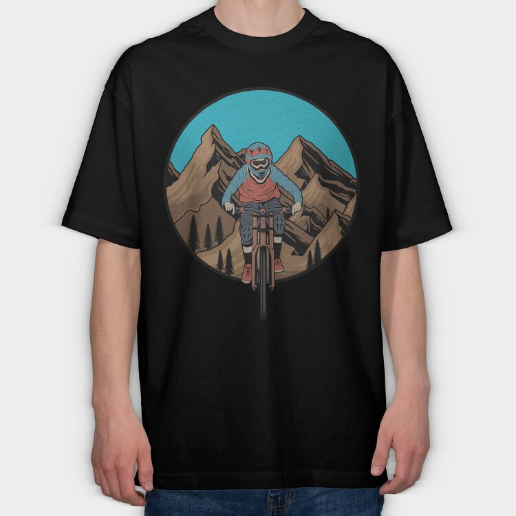 Mountain Bike Rider 2, Tricou Oversize Barbati (Unisex)