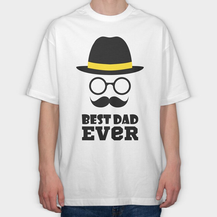 Best Dad Ever Hat, Tricou Oversize Barbati (Unisex)