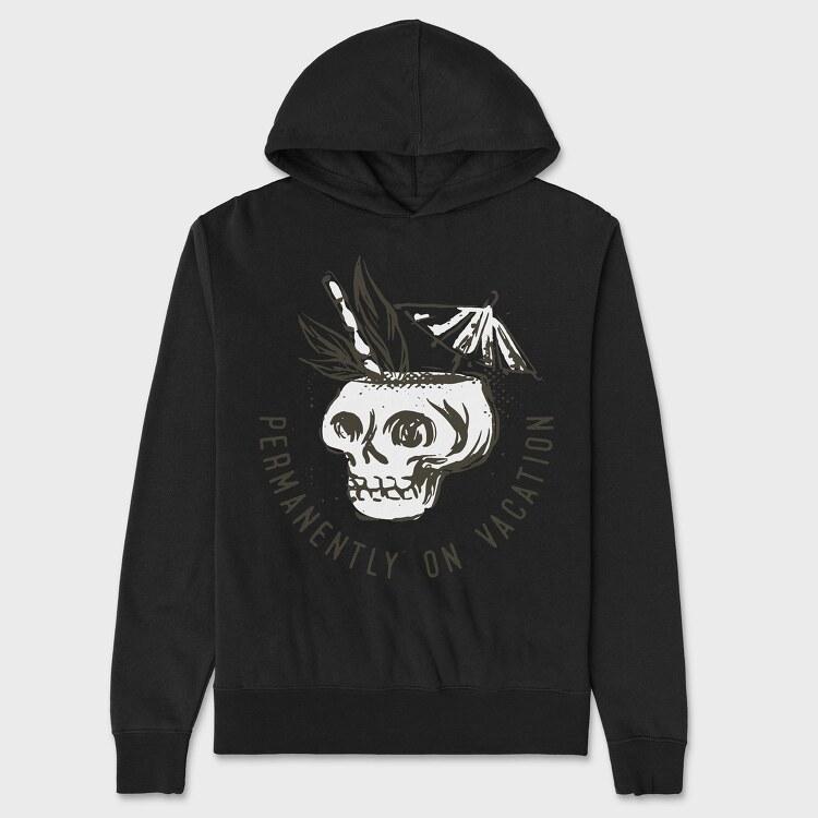 Summer Vacation Skull, Hanorac Oversize Barbati (Unisex)