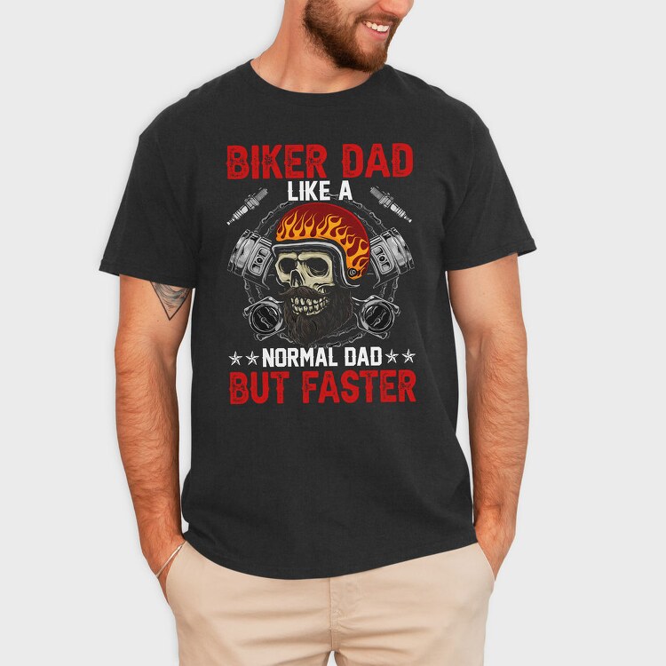 Biker Dad Faster, Tricou Barbati (Unisex)
