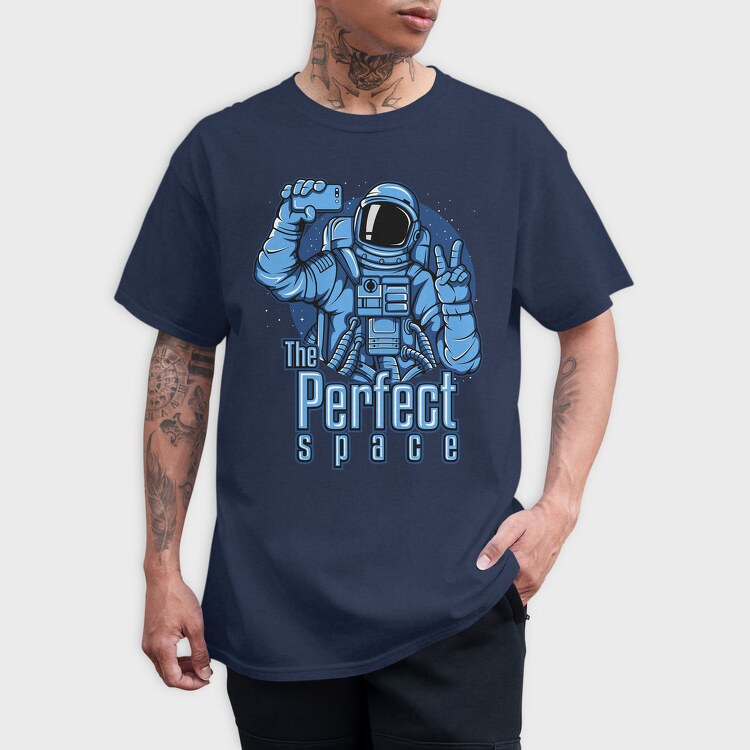 Space Selfie Astronaut, Tricou Barbati (Unisex)
