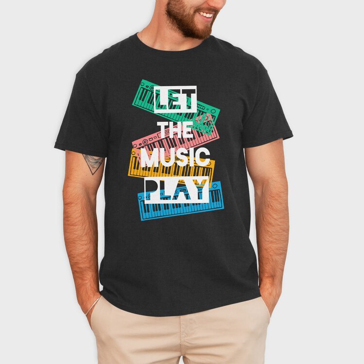 Music Keys Stack, Tricou Barbati (Unisex)