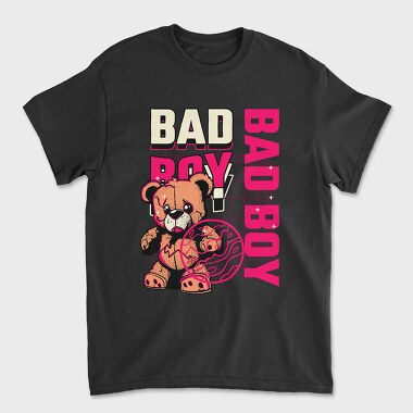 Pink Bad Boy Teddy Bear, Tricou Barbati (Unisex)