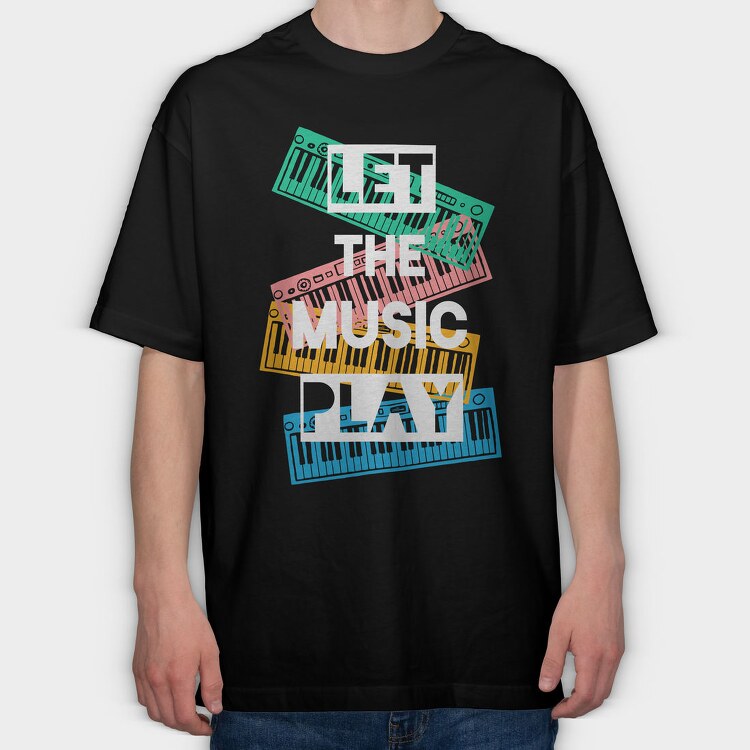Music Keys Stack, Tricou Oversize Barbati (Unisex)